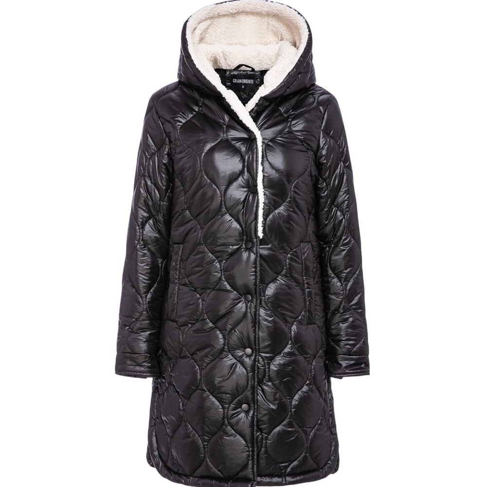 GRAN ORIENTE Winter Puffer Outerwear/Faux Fur Lining Hooded Faux Down Jacket XL